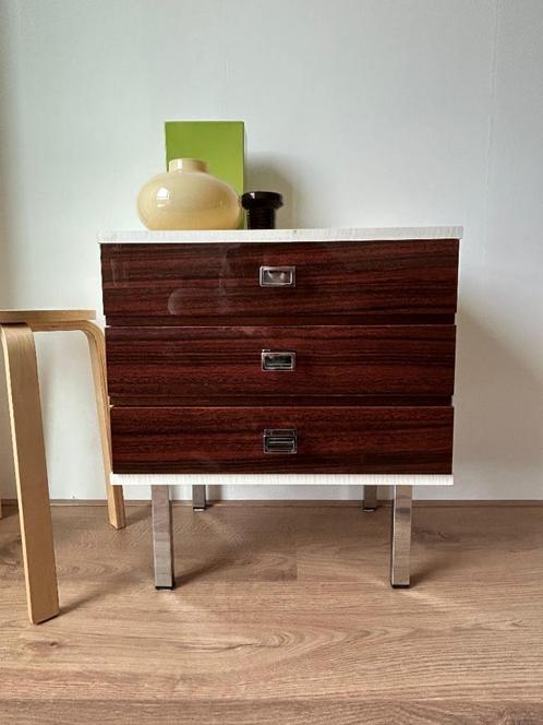 2x Vintage palissander ladekastje Naka Anbau, Huis en Inrichting, Kasten | Ladekasten, Gebruikt, Minder dan 100 cm, 50 tot 100 cm