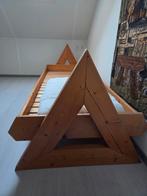 Houten bed 70x200 - Eenpersoons bedframe. Ophalen in Veghel, Ophalen, Gebruikt, Bruin, 200 cm