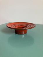 Vintage | mid century oranje glazed ceramic candle holder, Ophalen of Verzenden, Overige materialen, Minder dan 25 cm