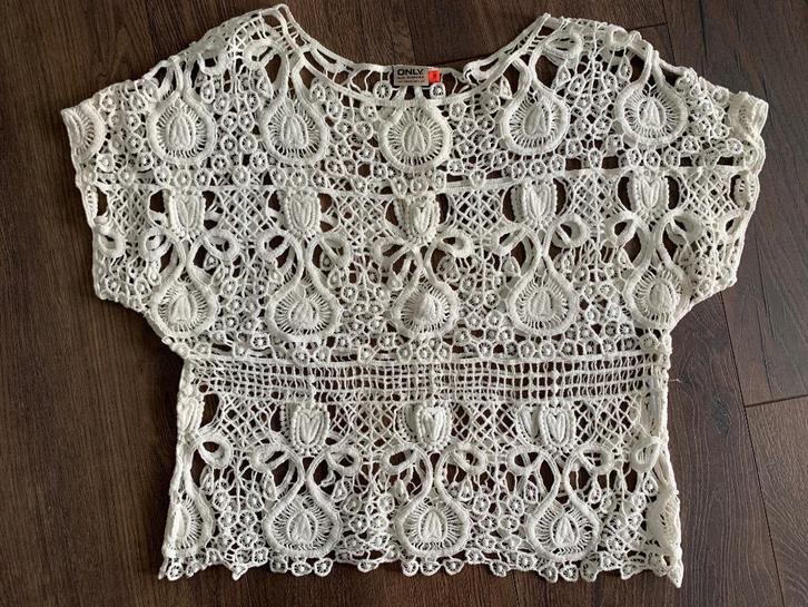 ONLY luchtige ibiza boho witte trui top korte mouw maat 38, Kleding | Dames, Tops, Nieuw, Maat 38/40 (M), Wit, Korte mouw, Ophalen of Verzenden