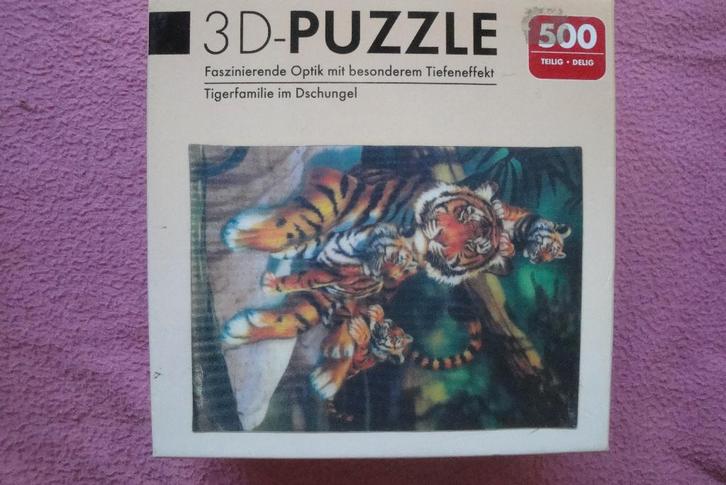 3 D DIEREN PUZZLE  500 stukjes voor 2.50euro, Hobby en Vrije tijd, Denksport en Puzzels, Zo goed als nieuw, 500 t/m 1500 stukjes