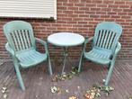 Tuin tafel met 2 stoelen, Kunststof, Gebruikt, Tuinset, Ophalen