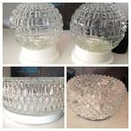 Vintage retro plafondlamp bol glas helder bewerkt diversen, Verzamelen, Retro, Ophalen of Verzenden, Huis en Inrichting