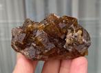 Geel/bruin fluoriet, Bergmännisch Gluck, Frohnau, Duitsland, Verzamelen, Mineralen en Fossielen, Verzenden, Mineraal