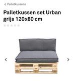 Palletkussen set Urban grijs 120x80 cm, Ophalen, Nieuw, Overige materialen