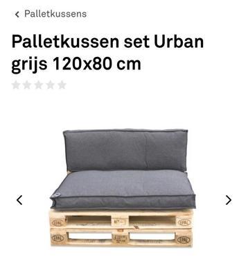 Palletkussen set Urban grijs 120x80 cm beschikbaar voor biedingen
