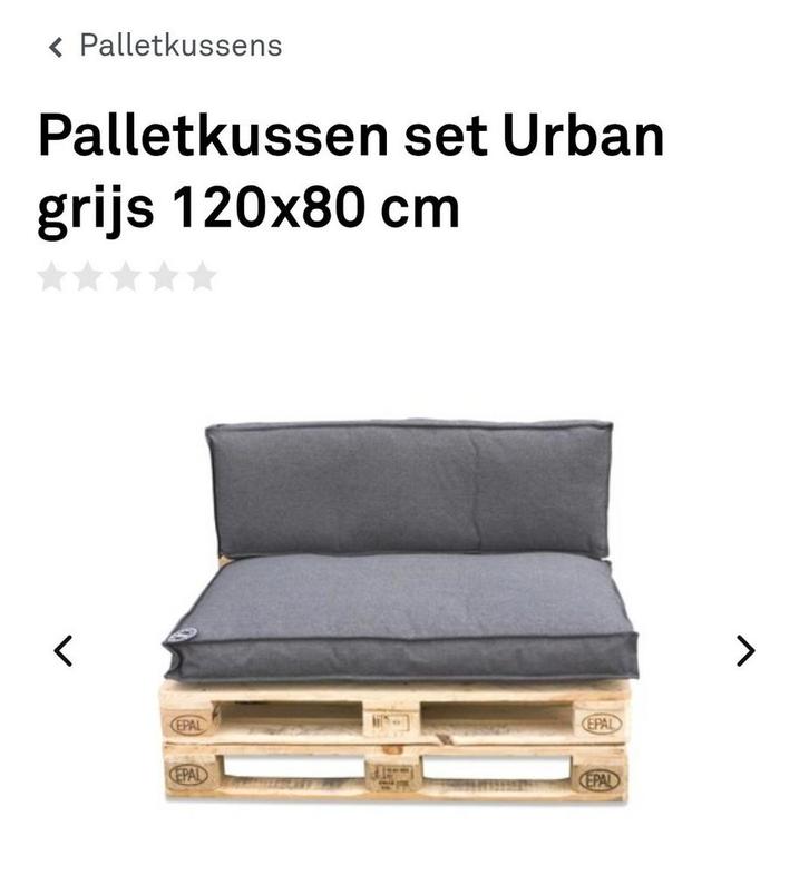 Palletkussen set Urban grijs 120x80 cm, Tuin en Terras, Tuinstoelen, Nieuw, Overige materialen, Ophalen