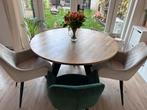 Houten ronde Eettafel (129cm doorsnede), Huis en Inrichting, Tafels | Eettafels, Ophalen, 100 tot 150 cm, Rond, Zo goed als nieuw