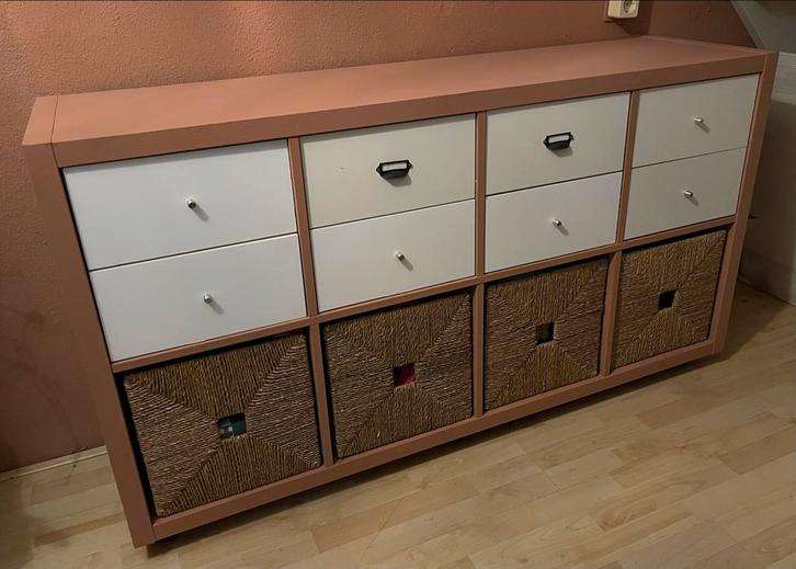 Kallax lades en manden, Huis en Inrichting, Kasten | Dressoirs, Gebruikt, 100 tot 150 cm, 25 tot 50 cm, Met lade(s), Ophalen