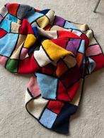 Vintage Kleurrijke Gehaakte Deken of Sprei, Gebruikt, Overige kleuren, Overige maten, Ophalen of Verzenden