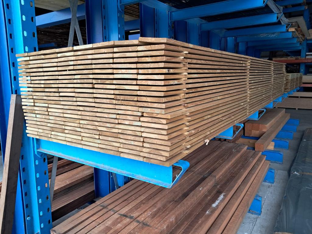 Partij geimpregneerd Tuinhout 140mm breed, Tuin en Terras, Palen, Balken en Planken, Ophalen, Zo goed als nieuw, 250 cm of meer