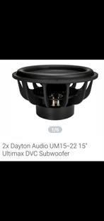 2x Dayton Audio UM15-22 15" Subwoofers, Audio, Tv en Foto, Luidsprekers, Overige merken, Gebruikt, Subwoofer, Ophalen of Verzenden