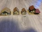 Set van 4 N-spoor huisjes, Overige merken, Gebruikt, Gelijkstroom of Wisselstroom, Brug, Tunnel of Gebouw