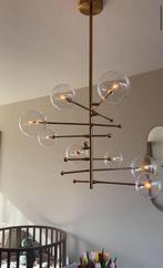 Lumina gouden hanglamp eettafel 6 glazen bollen, Huis en Inrichting, Lampen | Kroonluchters, Ophalen of Verzenden, Zo goed als nieuw