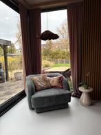 Naduvi Miley Fauteuil - Chenille Petrolblauw - ZGAN, Huis en Inrichting, Fauteuils, Ophalen, 75 tot 100 cm, Zo goed als nieuw