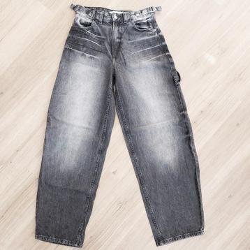 Bershka wijde spijkerbroek jeans zwart grijs maat 38 beschikbaar voor biedingen