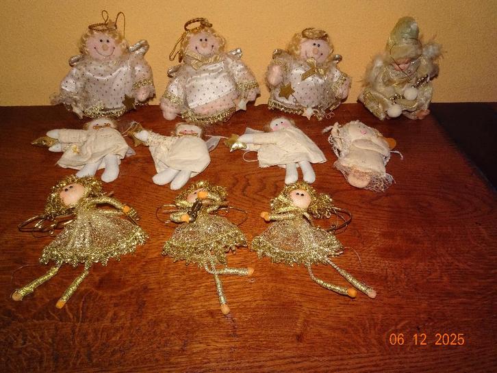 11 Kerstboom engeltjes van stof, Diversen, Kerst, Zo goed als nieuw, Ophalen of Verzenden