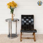 Art Deco / Bauhaus Bijzettafel / Rooktafel Chroom, glas 1930, Huis en Inrichting, Tafels | Bijzettafels, 45 tot 60 cm, Overige materialen