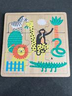 Dierentuin puzzel van hout (9 st), 2 tot 4 jaar, Ophalen of Verzenden, Zo goed als nieuw, Van hout