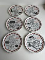 Porcelaine d’Auteuil Franse kaasbordjes kaasstreken set v 6, Huis en Inrichting, Keuken | Servies, Ophalen of Verzenden, Zo goed als nieuw