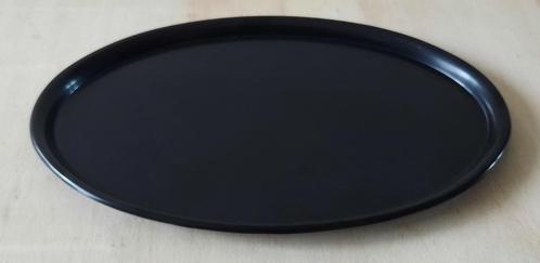 Vintage ovaal zwart bakelieten dienblad Philite, Huis en Inrichting, Woonaccessoires | Dienbladen, Gebruikt, Overige materialen