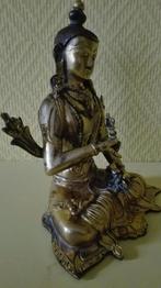 oud chinese bronze buddha verguld, Antiek en Kunst, Ophalen of Verzenden