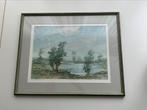 Harrie Zeegers. Aquarel. Knotwilgen bij water. Groene tinten, Antiek en Kunst, Kunst | Schilderijen | Klassiek, Ophalen