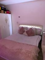 Bed 160x200 met opbergruimte, LED-verlichting, Huis en Inrichting, Slaapkamer | Bedden, Ophalen, Gebruikt, Wit, Tweepersoons