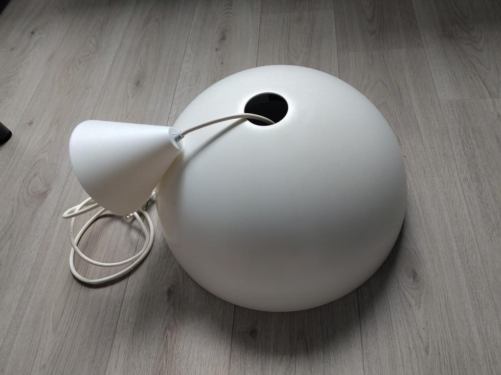 Witte hanglamp, Huis en Inrichting, Lampen | Hanglampen, Zo goed als nieuw, Minder dan 50 cm, Kunststof, Ophalen