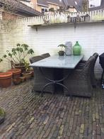 Tuinset met vier stoelen, Ophalen, Gebruikt, Rechthoekig, Overige materialen
