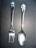 KINDER BESTEK VORKJE MET LEPELTJE BEERTJE, NIEUW, Verzamelen, Verzenden, Nieuw, Metaal, Bestek