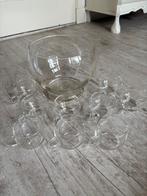 Glazen Punch/bowl Set - Kom & Kopjes, Huis en Inrichting, Keuken | Servies, Ophalen, Effen, Kop(pen) en/of Schotel(s), Glas