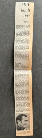 Voetbal krantenartikel MVV Ajax mei 1973, Ophalen of Verzenden, 1960 tot 1980, Tijdschrift