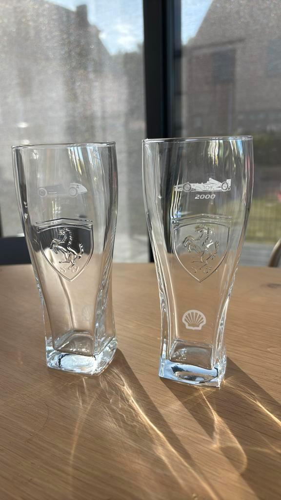 Ferarri bier glazen 1952 2000 Formule 1 Shell limited, Verzamelen, Glas en Borrelglaasjes, Zo goed als nieuw, Frisdrankglas, Ophalen of Verzenden