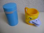 eenden beker met oor 8cm hoog en mepal beker, Kinderen en Baby's, Ophalen of Verzenden, Zo goed als nieuw, Overige typen