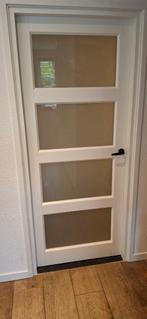 4 Paneeldeuren, 2 met matglas en 2 met houten panelen., Ophalen, Gebruikt, 80 tot 100 cm, Binnendeur