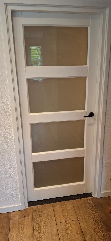 4 Paneeldeuren, 2 met matglas en 2 met houten panelen., Doe-het-zelf en Verbouw, Deuren en Horren, Gebruikt, Binnendeur, 200 tot 215 cm