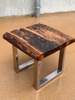 Bijzonder design bijzettafeltje sloophout zwerfhout, Minder dan 45 cm, Minder dan 55 cm, Ophalen of Verzenden, Zo goed als nieuw