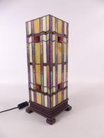 Vintage tafellamp in Tiffany stijl, Ophalen, Tiffany, Minder dan 50 cm, Glas