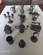 12 Tinnen Miniatuur Figuurtjes voor poppenhuis of letterbak, Antiek en Kunst, Ophalen of Verzenden
