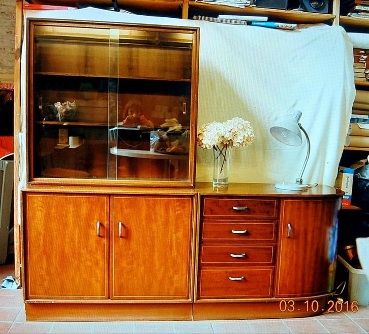 Vintage A.A. Patijn dressoir/vitrinekast jaren '60, Huis en Inrichting, Kasten | Dressoirs, Gebruikt, 50 tot 100 cm, 25 tot 50 cm