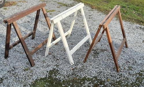 3x degelijke houten schraag - 75cm werkhoogte, Doe-het-zelf en Verbouw, Steigers, Gebruikt, Overige typen, Minder dan 2 meter
