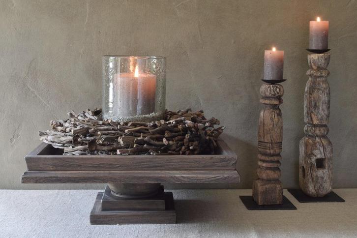 Grote vierkante schaal op voet "Luksa Home Collection", Huis en Inrichting, Woonaccessoires | Schalen en Manden, Nieuw, Schaal