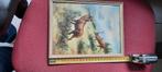 Schilderij met herten in sprong, Antiek en Kunst, Ophalen of Verzenden