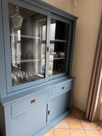 Blauwe Richmond  buffetkast met glazen schuifdeuren, Huis en Inrichting, Kasten | Buffetkasten, Ophalen, 200 cm of meer, 150 tot 200 cm