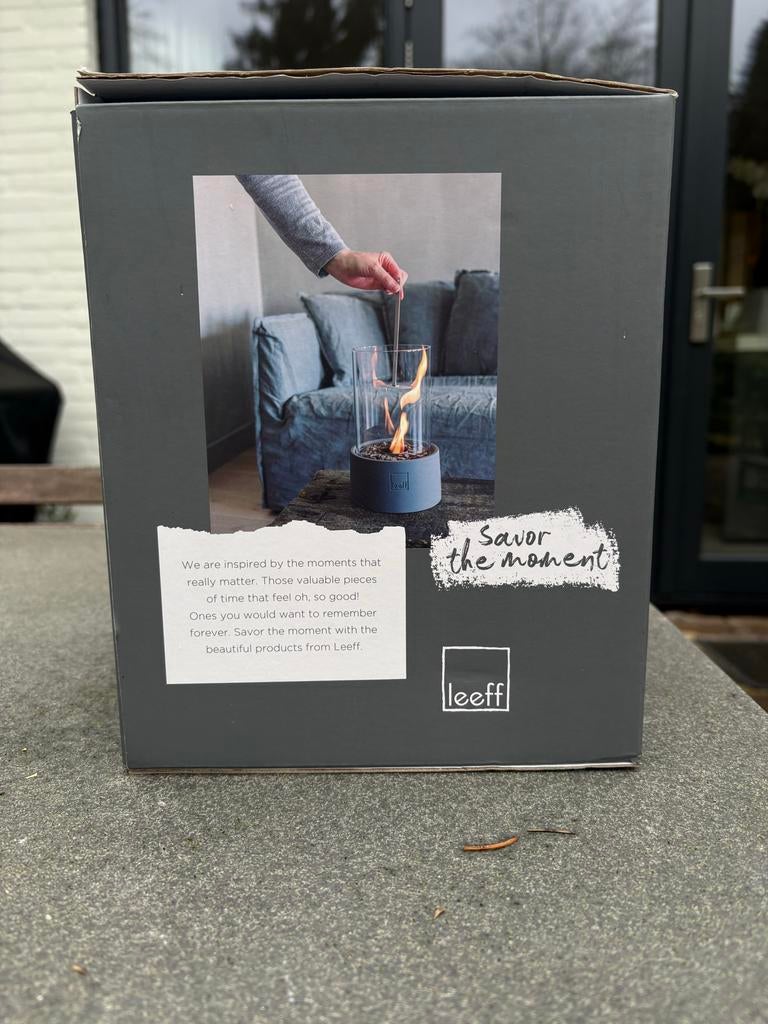 Leeff Stone Fire Grey Bio-ethanol Tafelhaard, Huis en Inrichting, Haarden, Nieuw, Gelhaard, Ophalen of Verzenden