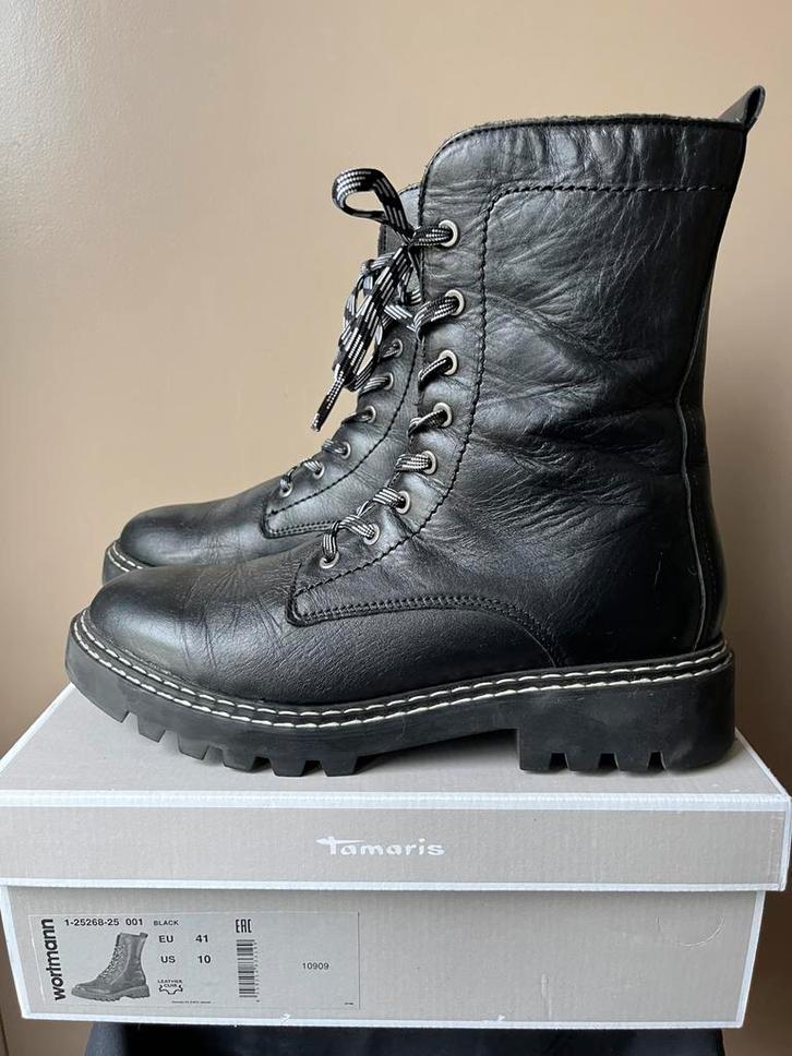 Nieuw in doos: Tamaris enkellaarsjes zwart met rits mt 41, Kleding | Dames, Schoenen, Nieuw, Zwart, Ophalen of Verzenden