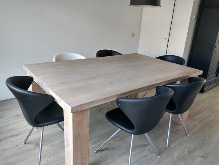 Eetkamertafel met 6 stoelen compleet, Huis en Inrichting, Complete eetkamers, Gebruikt, 4 tot 6 stoelen, Ophalen