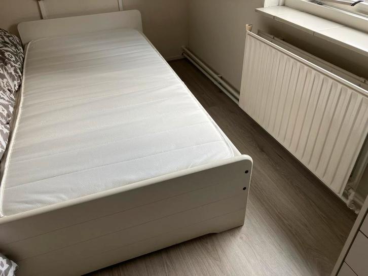 Kinderbed 190x90, Huis en Inrichting, Slaapkamer | Bedden, Gebruikt, Eenpersoons, 90 cm, 190 cm of minder, Hout, Wit, Ophalen