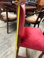 Set van 2 klassieke stoelen – rood velours – houten frame, Ophalen, Gebruikt, Twee, Rood